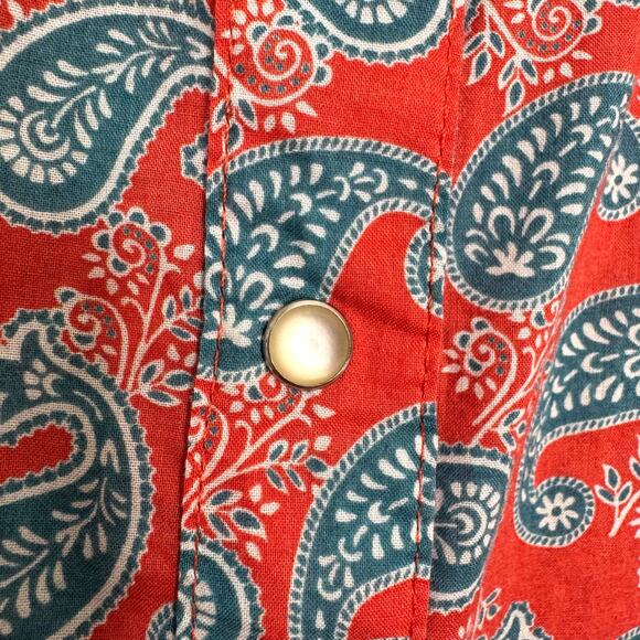 Wrangler Wms Wrancher Paisley Western Pearl Snap LS Shirt Size 2XL Cowgirl Rodeo - Picture 5 of 11